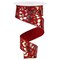 RG Ribbon: Red Wired Leopard Print Ribbon with Glitter and Metallic Spots for Christmas and Valentine's Day Trees, Wreaths, Gifts, Crafts, Bows
